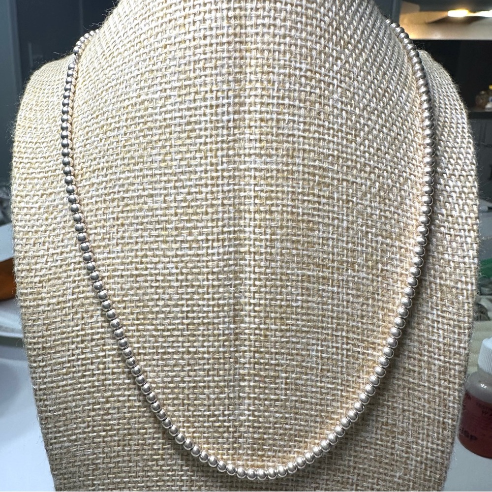Classic Silver Pearl Necklace